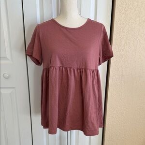 Chic Mauve Short Sleeve Women's Top